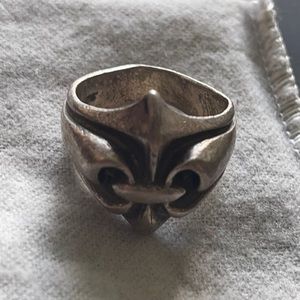 Sterling Silver 925 Fleur De Lis King Baby Ring